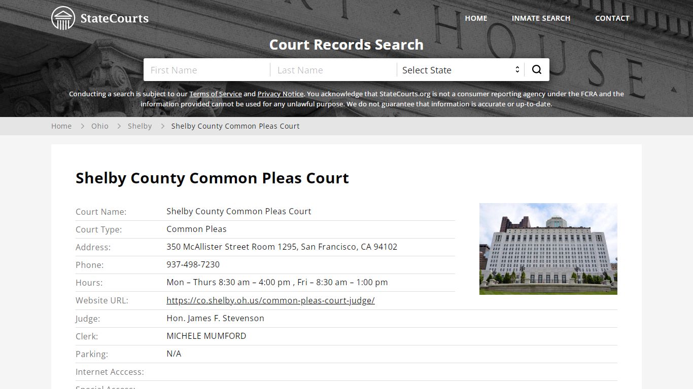 Shelby County Common Pleas Court - State Courts